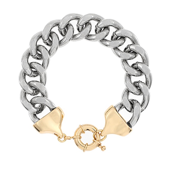 Tow-tone Linked Chain Bracelet - Picture 1 of 2